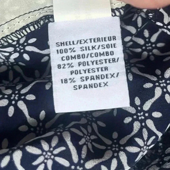 Diane Von Furstenberg 100% Silk Navy Geometric Tribal Print Drawstring Pants 6 - Picture 7 of 10